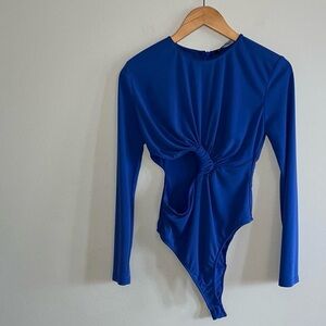 Zara Blue Long Sleeve Bodysuit
